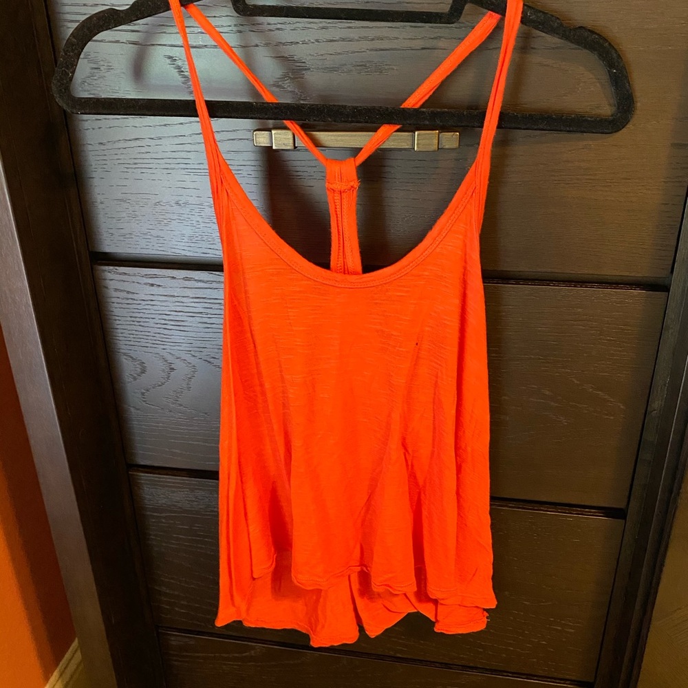 Bright orange tank top